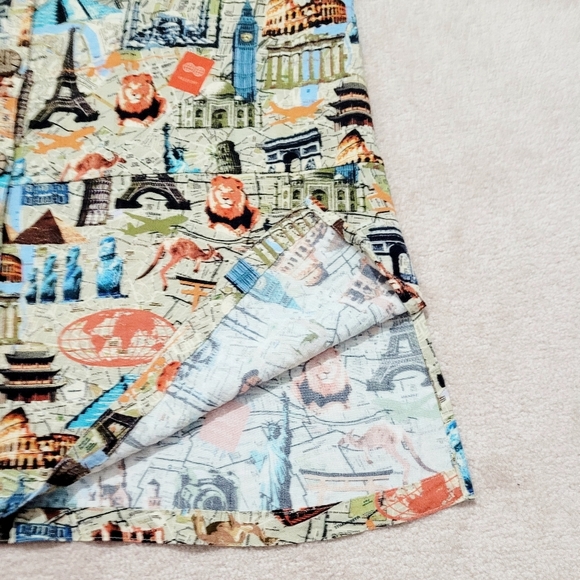 John Mark Women’s Travel Print Button Front Shirt Top Tunic SZ Medium 3/4 Sleeve - Picture 6 of 13